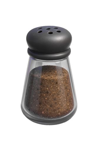 Sort peberbøsse i glas