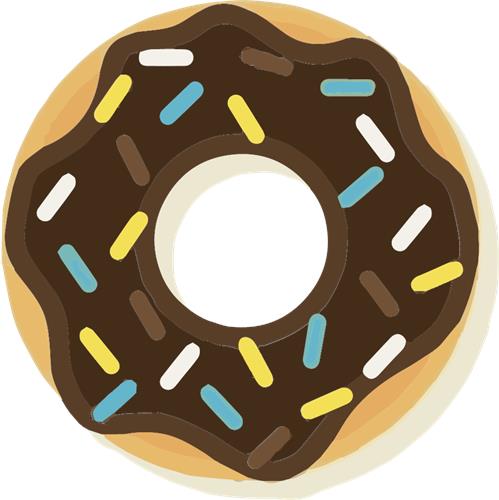 Lækker chokolade donut med farverige krymmel