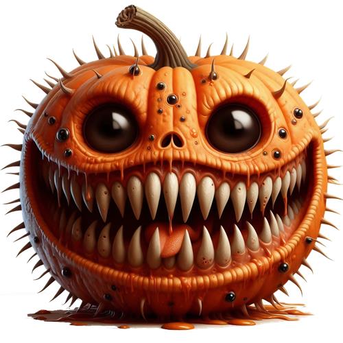 Skræmmende Halloween Græskar med Tænder