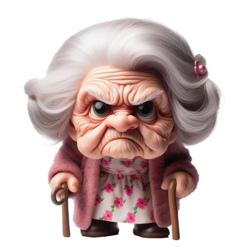 Grumpy Old Lady Figurine