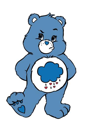 Blå Bamse med Regnsky