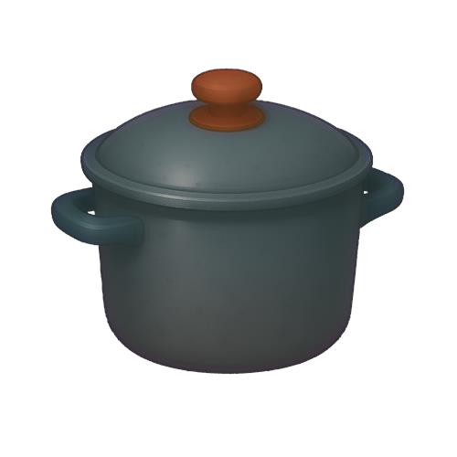 Blå Gryde med Orange Knop