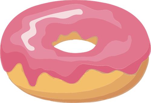 Farverig donuts med glasur