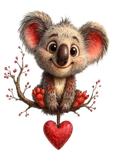 Krammevenlig Koala med Hjerte