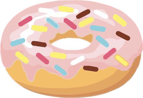 Farverig donuts med glasur og drys