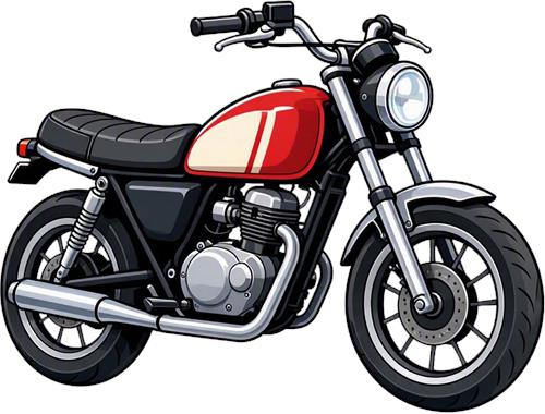 Rød klassisk motorcykel