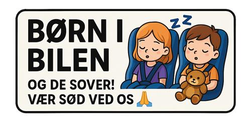 Sovende Børn i Bilen