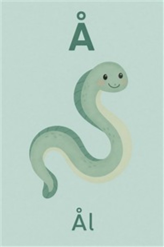 Sødt smil fra havets ål - Få et smil hver dag med denne charmerende illustration af en ål, der bringer liv og glæde til ethvert rum. Perfekt til at inspirere både børn og voksne med sin enkle skønhed og legende stil.