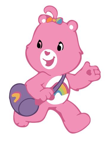 Glad pink bjørn med taske